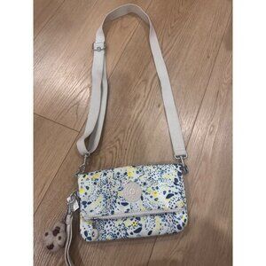 Kipling Crossbody Bag With Adjustable Strap & Plush Charm Multicolor Abstract Pr